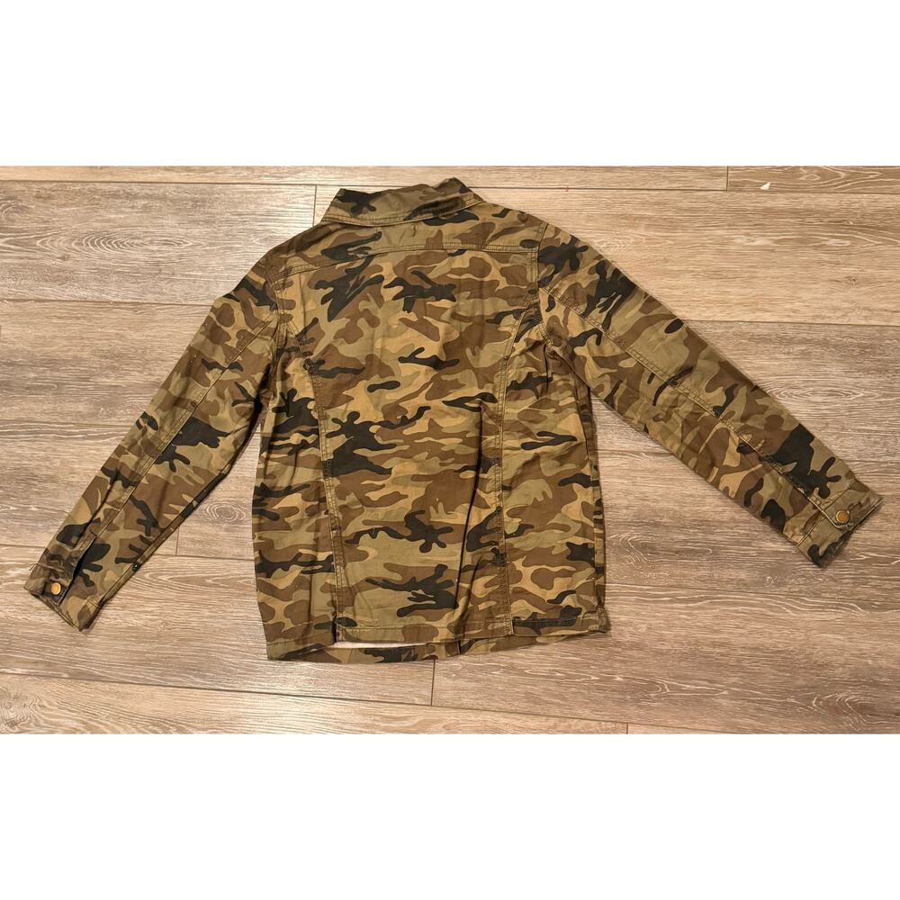 CAMO TRUCKER DENIM JACKET SIZE 10 - Picture 4 of 5